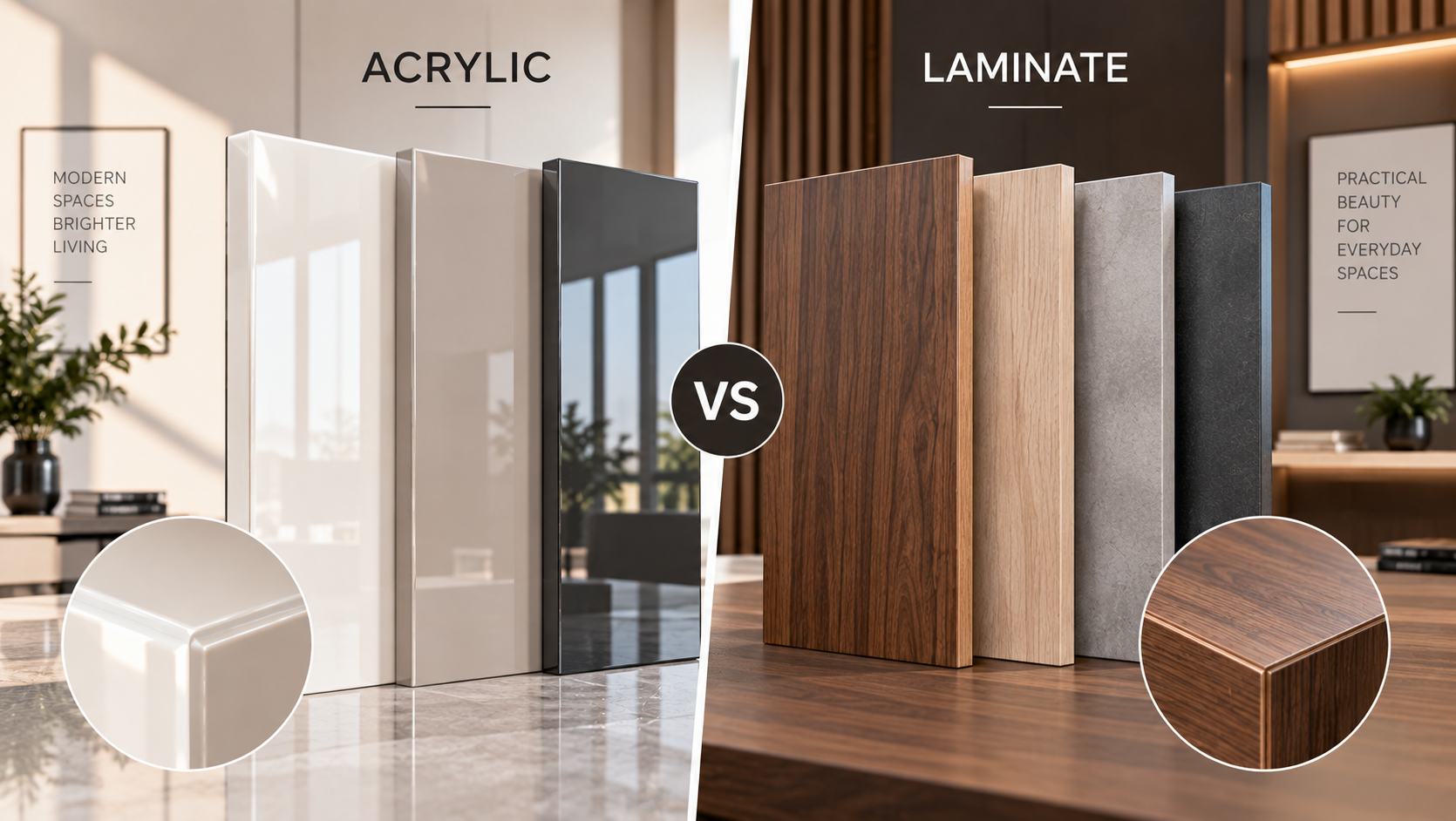 Acrylic vs Laminate: Cost, Finish, Durability and Best Uses